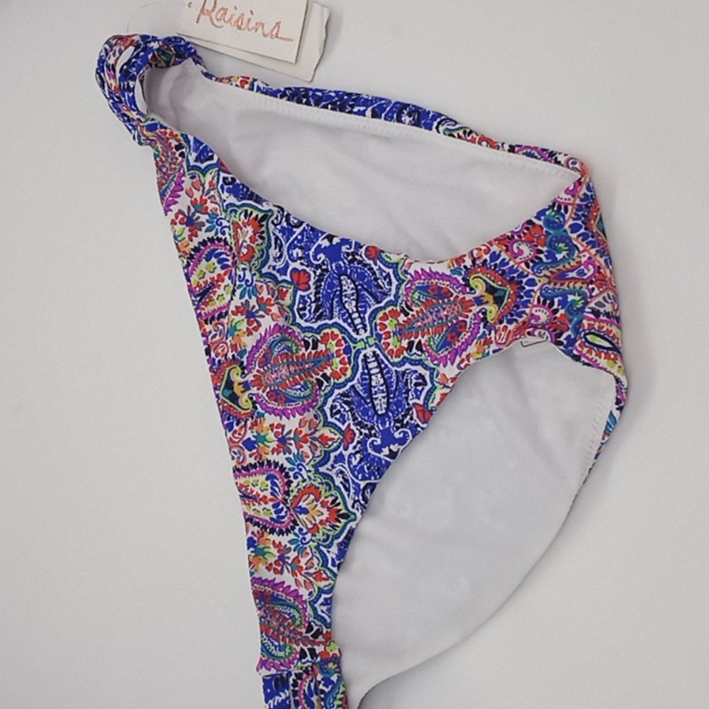 Raisins Paisley Print Triple-Side Bikini Bottom Blue‎ L